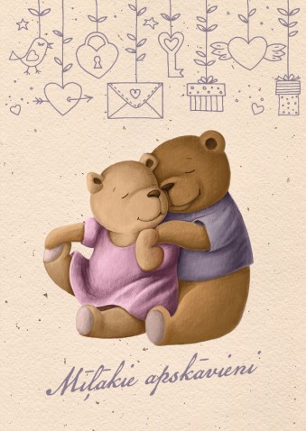 Greeting card "Favorite hugs" (15cm x 10,5cm)