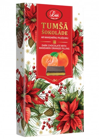 Dark chocolate bar with mandarin filling, 100g