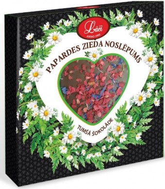 Tumšā šokolādes sirsniņa “Papardes zieda noslēpums”