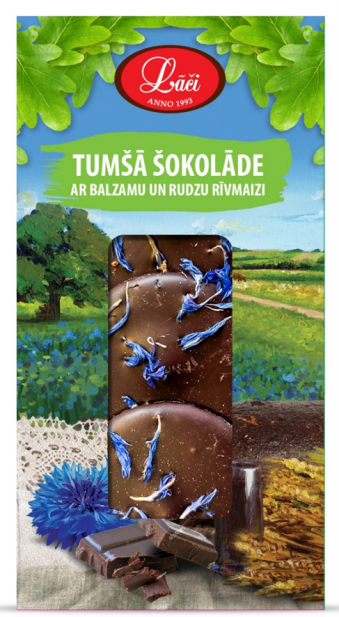Tumšā šokolāde ar balzāmu un rudzu rīvmaizi