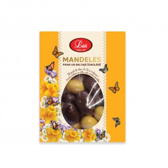 MANDELES PIENA UN BALTAJĀ ŠOKOLĀDĒ 50G