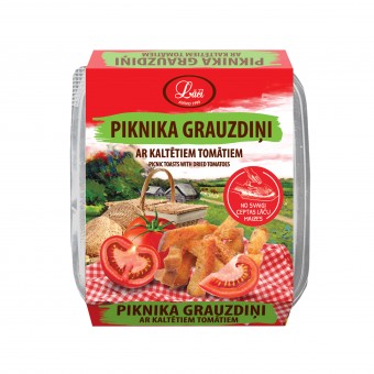 Picnic toasts with dried tomatoes