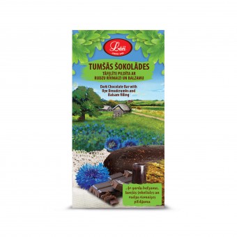 Dark chocolate with balsam and rye breadcrumbs