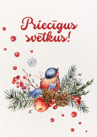 Apsveikuma kartiņa "Putniņš" (15cm x 10,5cm)