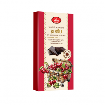 Dark chocolate with cherry and cardamom filling