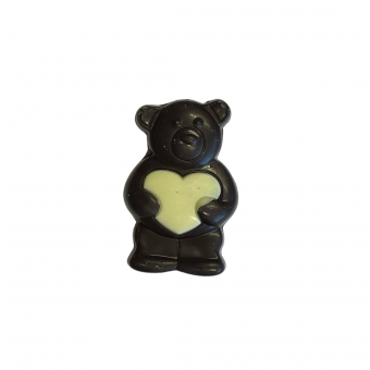 Dark chocolate "Teddy with white chocolate heart"