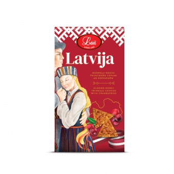 Almond honey triangle cookies with cranberries "Latvija"