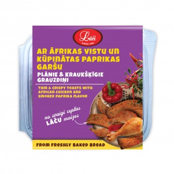 Plānie & kraukšķīgie grauzdiņi ar Āfrikas vistas un kūpinātas paprikas garšu