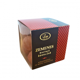 Zemenes baltajā šokolādē