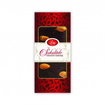 Dark chocolate with cherries and almonds